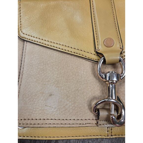 Rebecca Minkoff Hudson Moto Tan Leather Crossbody Bag Adjustable Strap Purse - Picture 2 of 7